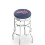Washington Capitals 25-Inch Swivel Backless Counter Stool w/ Chrome Finish, Double-Ring Base, 2.75-Inch Chrome Ribbed Ring, 2.5-Inch Cushion Seat 3 Washington Capitals 25-Inch Swivel Backless Counter Stool w/ Chrome Finish, Double-Ring Base, 2.75-Inch Chrome Ribbed Ring, 2.5-Inch Cushion Seat