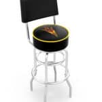 Arizona State University 25-Inch Swivel Counter Stool w/ Chrome Finish, Double-Ring Base, Cushioned Back, 5-Inch Cushion Seat (Pitchfork Logo) 3 Arizona State University 25-Inch Swivel Counter Stool w/ Chrome Finish, Double-Ring Base, Cushioned Back, 5-Inch Cushion Seat (Pitchfork Logo)