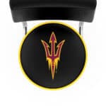 Arizona State University 25-Inch Swivel Counter Stool w/ Chrome Finish, Double-Ring Base, Cushioned Back, 5-Inch Cushion Seat (Pitchfork Logo) 4 Arizona State University 25-Inch Swivel Counter Stool w/ Chrome Finish, Double-Ring Base, Cushioned Back, 5-Inch Cushion Seat (Pitchfork Logo)