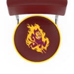 Arizona State University 25-Inch Swivel Counter Stool w/ Chrome Finish, Double-Ring Base, Cushioned Back, 5-Inch Cushion Seat (Sparky Logo)
