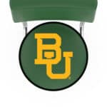 Baylor University 30-Inch Swivel Bar Stool w/ Chrome Finish, Double-Ring Base, Cushioned Back, 5-Inch Cushion Seat