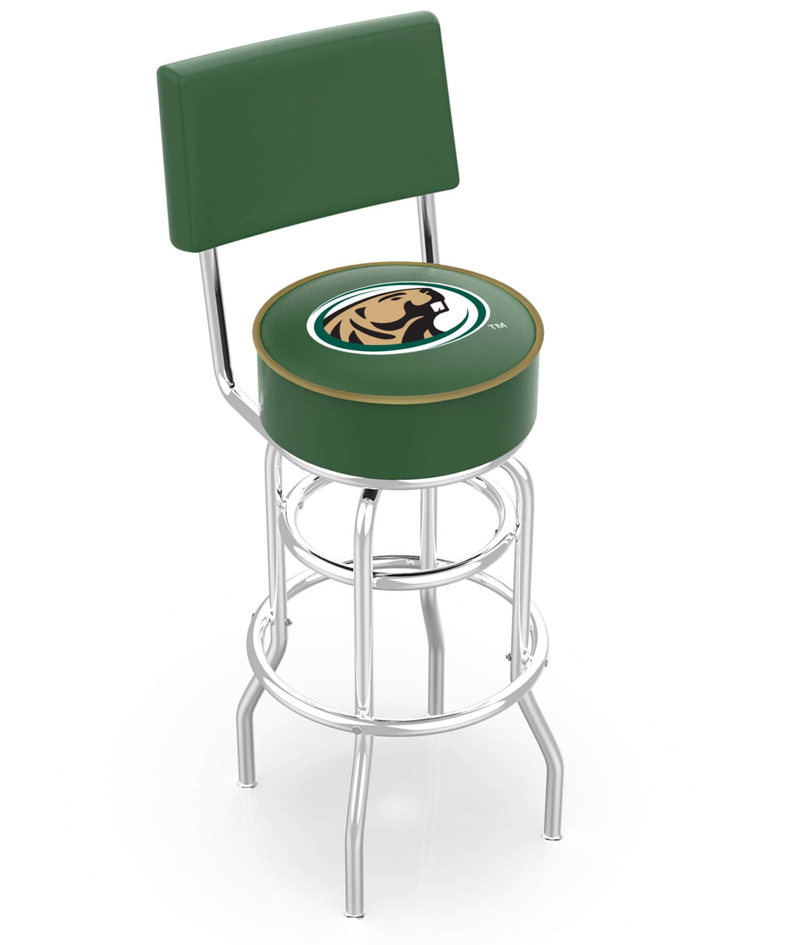 Bemidji State University 25-Inch Swivel Counter Stool w/ Chrome Finish, Double-Ring Base, Cushioned Back, 5-Inch Cushion Seat 1 Bemidji State University 25-Inch Swivel Counter Stool w/ Chrome Finish, Double-Ring Base, Cushioned Back, 5-Inch Cushion Seat