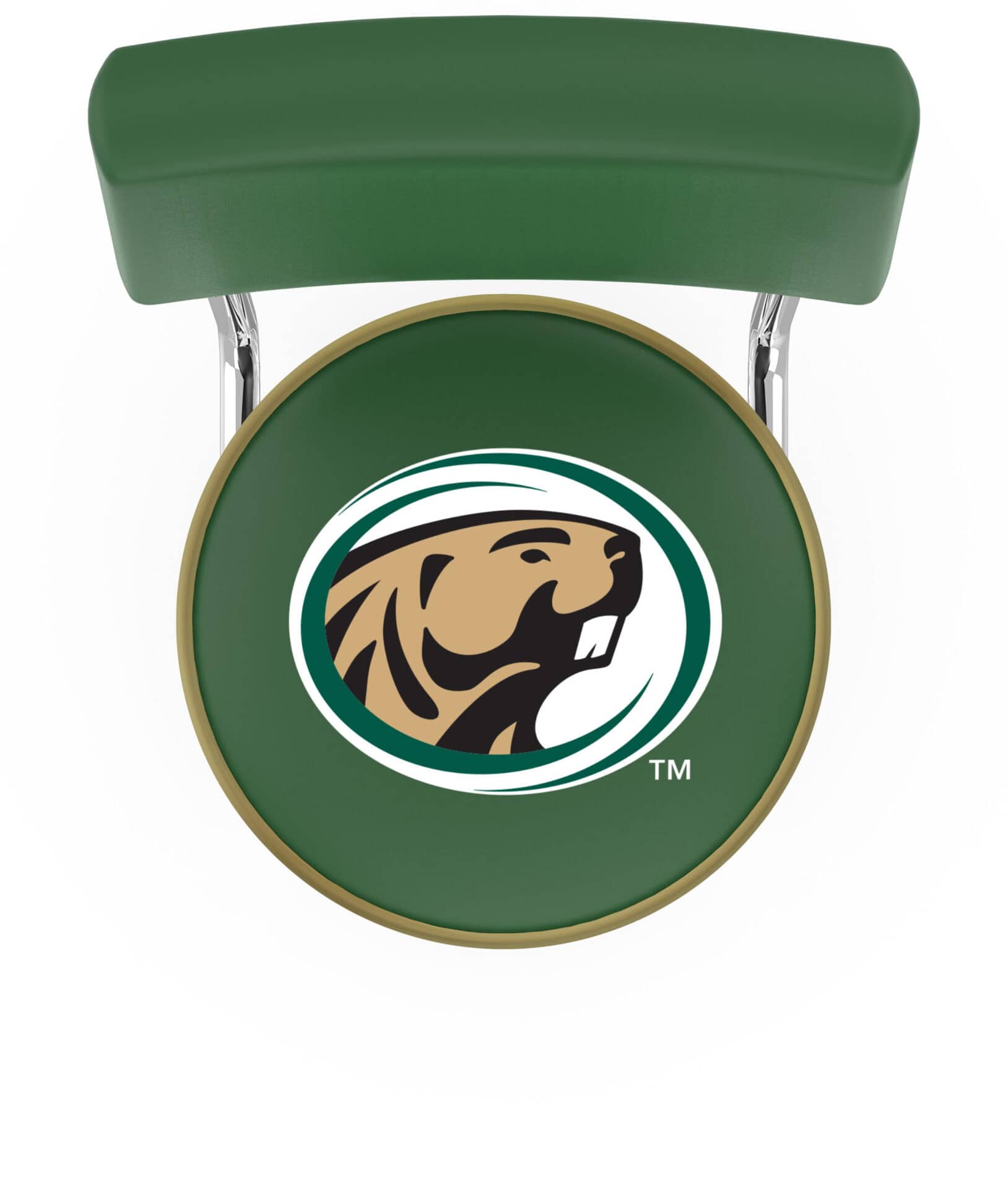 Bemidji State University 25-Inch Swivel Counter Stool w/ Chrome Finish, Double-Ring Base, Cushioned Back, 5-Inch Cushion Seat 2 Bemidji State University 25-Inch Swivel Counter Stool w/ Chrome Finish, Double-Ring Base, Cushioned Back, 5-Inch Cushion Seat - Image 2