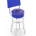Boise State University 25-Inch Swivel Counter Stool w/ Chrome Finish, Double-Ring Base, Cushioned Back, 5-Inch Cushion Seat 3 Boise State University 25-Inch Swivel Counter Stool w/ Chrome Finish, Double-Ring Base, Cushioned Back, 5-Inch Cushion Seat