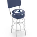 Brigham Young University 25-Inch Swivel Counter Stool w/ Chrome Finish, Double-Ring Base, Cushioned Back, 5-Inch Cushion Seat 3 Brigham Young University 25-Inch Swivel Counter Stool w/ Chrome Finish, Double-Ring Base, Cushioned Back, 5-Inch Cushion Seat