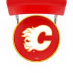 Calgary Flames 30-Inch Swivel Bar Stool w/ Chrome Finish, Double-Ring Base, Cushioned Back, 5-Inch Cushion Seat 4 Calgary Flames 30-Inch Swivel Bar Stool w/ Chrome Finish, Double-Ring Base, Cushioned Back, 5-Inch Cushion Seat