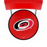 Carolina Hurricanes 30-Inch Swivel Bar Stool w/ Chrome Finish, Double-Ring Base, Cushioned Back, 5-Inch Cushion Seat