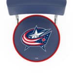 Columbus Blue Jackets 30-Inch Swivel Bar Stool w/ Chrome Finish, Double-Ring Base, Cushioned Back, 5-Inch Cushion Seat 4 Columbus Blue Jackets 30-Inch Swivel Bar Stool w/ Chrome Finish, Double-Ring Base, Cushioned Back, 5-Inch Cushion Seat