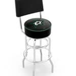 Dallas Stars 30-Inch Swivel Bar Stool w/ Chrome Finish, Double-Ring Base, Cushioned Back, 5-Inch Cushion Seat 3 Dallas Stars 30-Inch Swivel Bar Stool w/ Chrome Finish, Double-Ring Base, Cushioned Back, 5-Inch Cushion Seat
