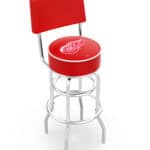 Detroit Red Wings 30-Inch Swivel Bar Stool w/ Chrome Finish, Double-Ring Base, Cushioned Back, 5-Inch Cushion Seat 3 Detroit Red Wings 30-Inch Swivel Bar Stool w/ Chrome Finish, Double-Ring Base, Cushioned Back, 5-Inch Cushion Seat