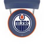 Edmonton Oilers 30-Inch Swivel Bar Stool w/ Chrome Finish, Double-Ring Base, Cushioned Back, 5-Inch Cushion Seat 4 Edmonton Oilers 30-Inch Swivel Bar Stool w/ Chrome Finish, Double-Ring Base, Cushioned Back, 5-Inch Cushion Seat