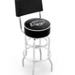 Los Angeles Kings 30-Inch Swivel Bar Stool w/ Chrome Finish, Double-Ring Base, Cushioned Back, 5-Inch Cushion Seat