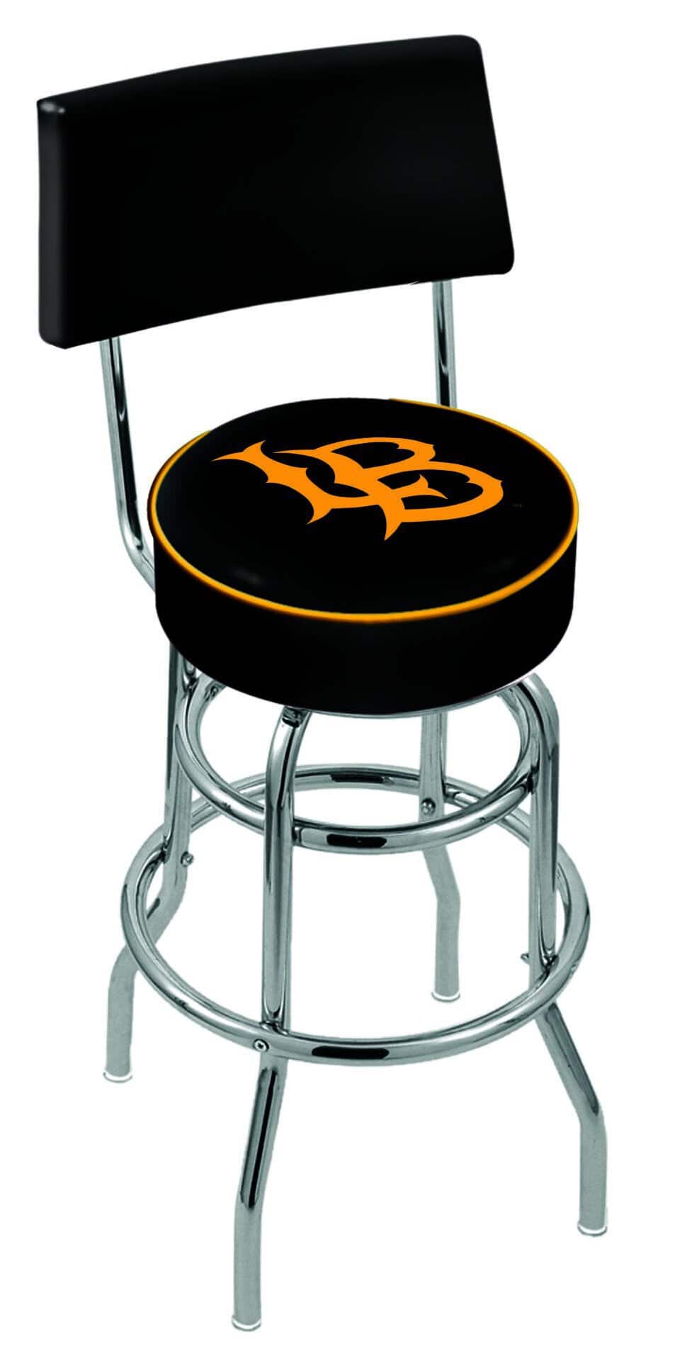 Long Beach State University 30-Inch Swivel Bar Stool w/ Chrome Finish, Double-Ring Base, Cushioned Back, 5-Inch Cushion Seat 1 Long Beach State University 30-Inch Swivel Bar Stool w/ Chrome Finish, Double-Ring Base, Cushioned Back, 5-Inch Cushion Seat