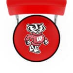 University of Wisconsin 25-Inch Swivel Counter Stool w/ Chrome Finish, Double-Ring Base, Cushioned Back, 5-Inch Cushion Seat (Badger Logo) 4 University of Wisconsin 25-Inch Swivel Counter Stool w/ Chrome Finish, Double-Ring Base, Cushioned Back, 5-Inch Cushion Seat (Badger Logo)