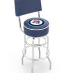Winnipeg Jets 25-Inch Swivel Counter Stool w/ Chrome Finish, Double-Ring Base, Cushioned Back, 5-Inch Cushion Seat 3 Winnipeg Jets 25-Inch Swivel Counter Stool w/ Chrome Finish, Double-Ring Base, Cushioned Back, 5-Inch Cushion Seat