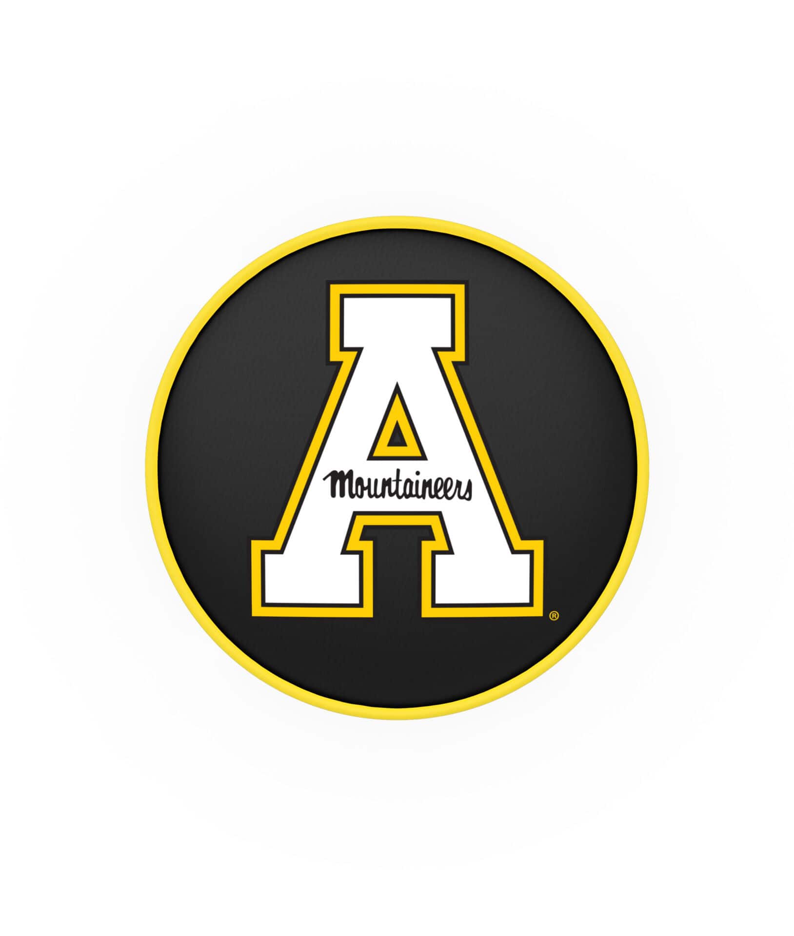 Appalachian State University 25-Inch Swivel Backless Counter Stool w/ Black Wrinkle Finish, Single-Ring Base, 5-Inch Scooped Cushion Seat 2 Appalachian State University 25-Inch Swivel Backless Counter Stool w/ Black Wrinkle Finish, Single-Ring Base, 5-Inch Scooped Cushion Seat - Image 2