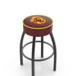 Arizona State University 25-Inch Swivel Backless Counter Stool w/ Black Wrinkle Finish, Single-Ring Base, 5-Inch Scooped Cushion Seat (Sparky Logo)