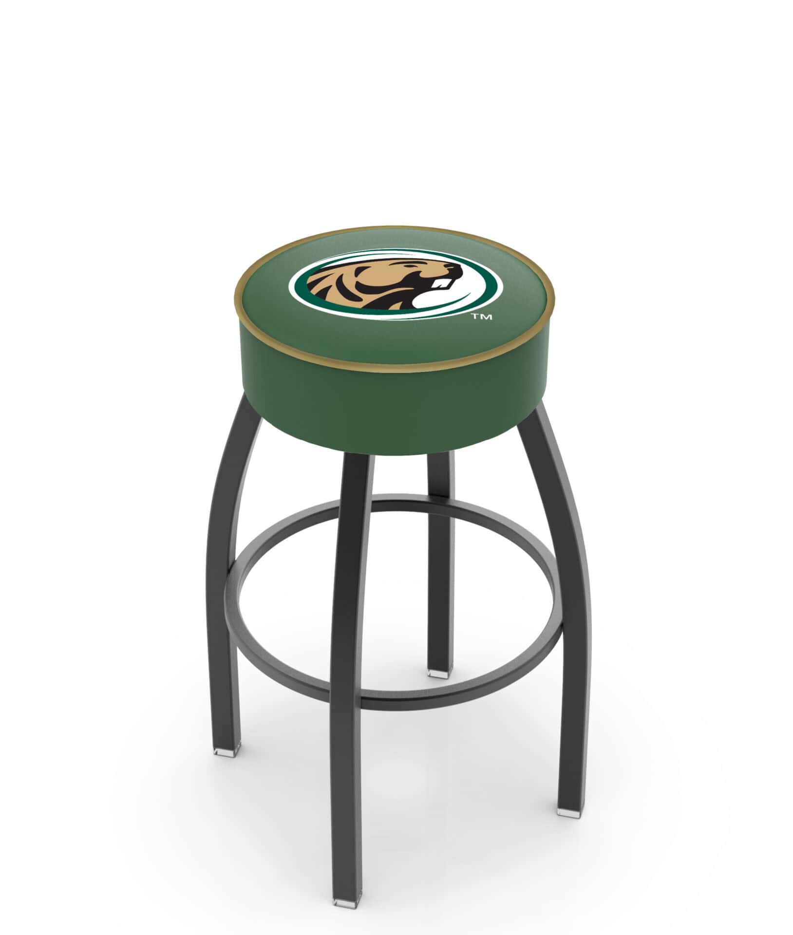Bemidji State University 25-Inch Swivel Backless Counter Stool w/ Black Wrinkle Finish, Single-Ring Base, 5-Inch Scooped Cushion Seat 1 Bemidji State University 25-Inch Swivel Backless Counter Stool w/ Black Wrinkle Finish, Single-Ring Base, 5-Inch Scooped Cushion Seat