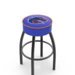 Boise State University 25-Inch Swivel Backless Counter Stool w/ Black Wrinkle Finish, Single-Ring Base, 5-Inch Scooped Cushion Seat 3 Boise State University 25-Inch Swivel Backless Counter Stool w/ Black Wrinkle Finish, Single-Ring Base, 5-Inch Scooped Cushion Seat