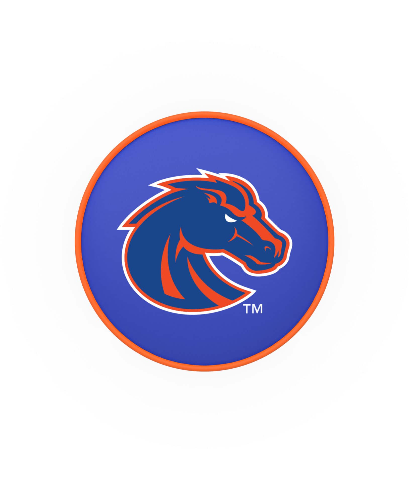 Boise State University 25-Inch Swivel Backless Counter Stool w/ Black Wrinkle Finish, Single-Ring Base, 5-Inch Scooped Cushion Seat 2 Boise State University 25-Inch Swivel Backless Counter Stool w/ Black Wrinkle Finish, Single-Ring Base, 5-Inch Scooped Cushion Seat - Image 2