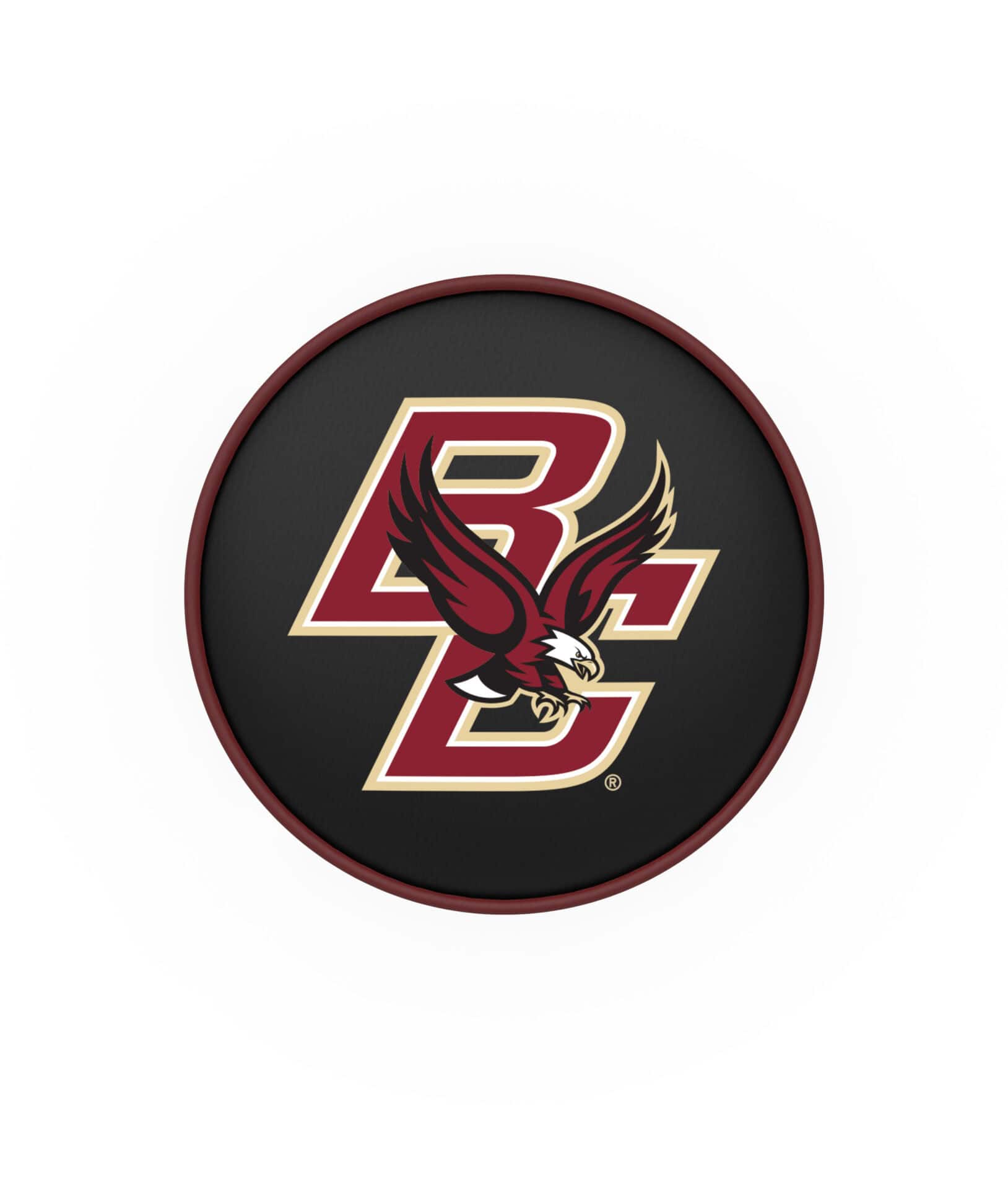 Boston College 25-Inch Swivel Backless Counter Stool w/ Black Wrinkle Finish, Single-Ring Base, 5-Inch Scooped Cushion Seat 2 Boston College 25-Inch Swivel Backless Counter Stool w/ Black Wrinkle Finish, Single-Ring Base, 5-Inch Scooped Cushion Seat - Image 2