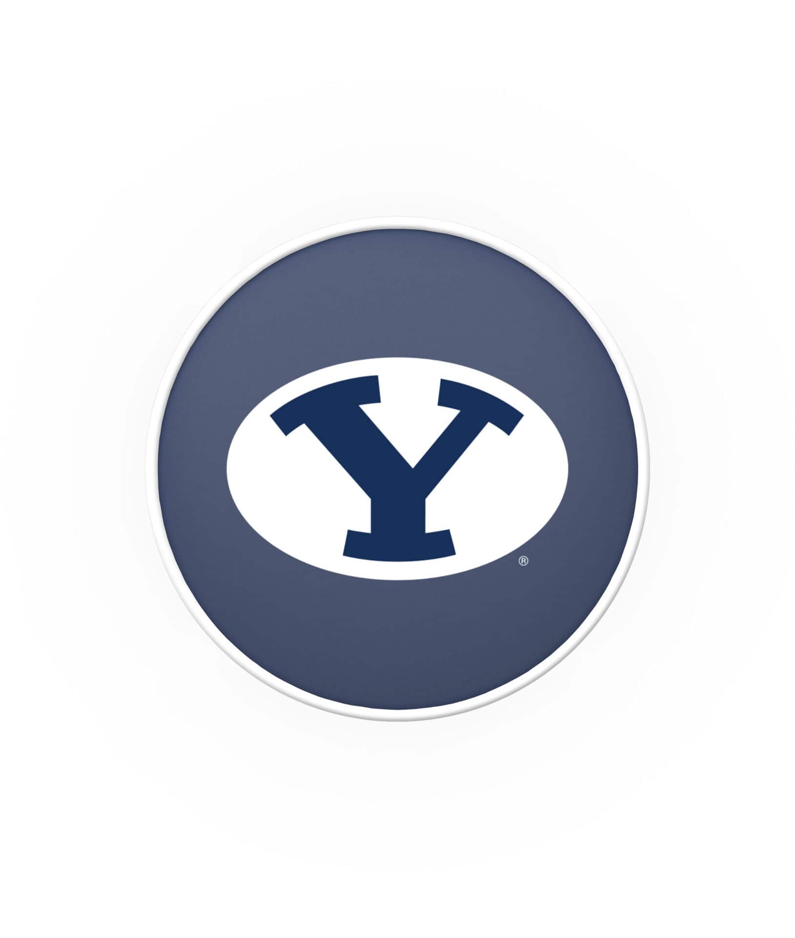 Brigham Young University 25-Inch Swivel Backless Counter Stool w/ Black Wrinkle Finish, Single-Ring Base, 5-Inch Scooped Cushion Seat 2 Brigham Young University 25-Inch Swivel Backless Counter Stool w/ Black Wrinkle Finish, Single-Ring Base, 5-Inch Scooped Cushion Seat - Image 2