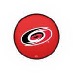 Carolina Hurricanes 30-Inch Swivel Backless Bar Stool w/ Black Wrinkle Finish, Single-Ring Base, 5-Inch Scooped Cushion Seat