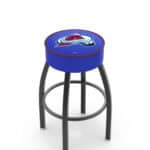 Colorado Avalanche 30-Inch Swivel Backless Bar Stool w/ Black Wrinkle Finish, Single-Ring Base, 5-Inch Scooped Cushion Seat