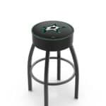 Dallas Stars 30-Inch Swivel Backless Bar Stool w/ Black Wrinkle Finish, Single-Ring Base, 5-Inch Scooped Cushion Seat 3 Dallas Stars 30-Inch Swivel Backless Bar Stool w/ Black Wrinkle Finish, Single-Ring Base, 5-Inch Scooped Cushion Seat