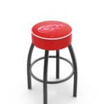 Detroit Red Wings 30-Inch Swivel Backless Bar Stool w/ Black Wrinkle Finish, Single-Ring Base, 5-Inch Scooped Cushion Seat 3 Detroit Red Wings 30-Inch Swivel Backless Bar Stool w/ Black Wrinkle Finish, Single-Ring Base, 5-Inch Scooped Cushion Seat