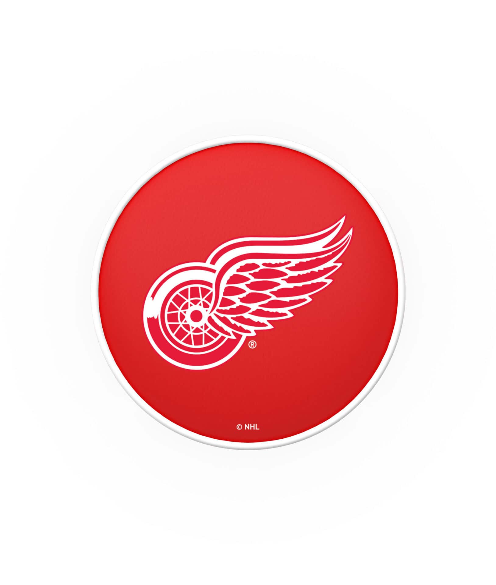 Detroit Red Wings 30-Inch Swivel Backless Bar Stool w/ Black Wrinkle Finish, Single-Ring Base, 5-Inch Scooped Cushion Seat 2 Detroit Red Wings 30-Inch Swivel Backless Bar Stool w/ Black Wrinkle Finish, Single-Ring Base, 5-Inch Scooped Cushion Seat - Image 2