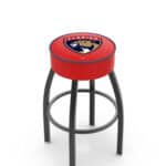 Florida Panthers 30-Inch Swivel Backless Bar Stool w/ Black Wrinkle Finish, Single-Ring Base, 5-Inch Scooped Cushion Seat