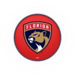 Florida Panthers 30-Inch Swivel Backless Bar Stool w/ Black Wrinkle Finish, Single-Ring Base, 5-Inch Scooped Cushion Seat
