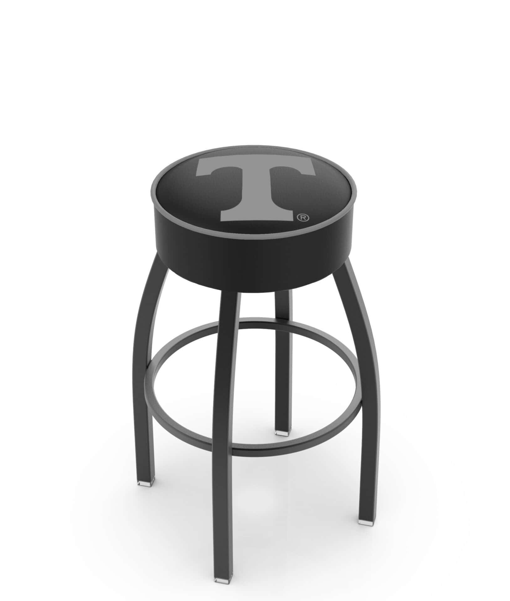 University of Tennessee 25-Inch Swivel Backless Counter Stool w/ Black Wrinkle Finish, Single-Ring Base, 5-Inch Scooped Cushion Seat 1 University of Tennessee 25-Inch Swivel Backless Counter Stool w/ Black Wrinkle Finish, Single-Ring Base, 5-Inch Scooped Cushion Seat