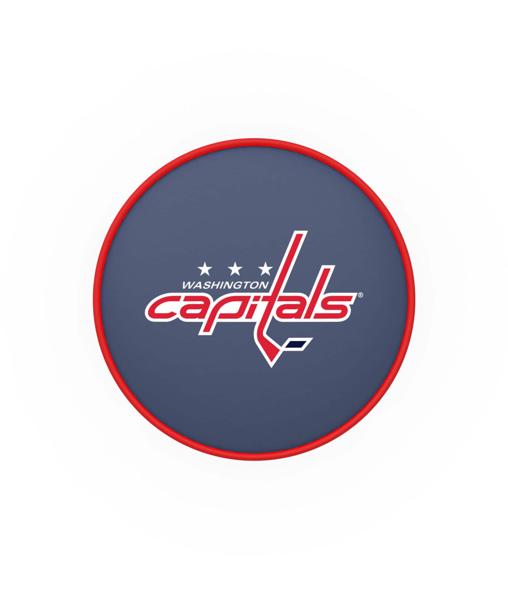Washington Capitals 25-Inch Swivel Backless Counter Stool w/ Black Wrinkle Finish, Single-Ring Base, 5-Inch Scooped Cushion Seat 2 Washington Capitals 25-Inch Swivel Backless Counter Stool w/ Black Wrinkle Finish, Single-Ring Base, 5-Inch Scooped Cushion Seat - Image 2