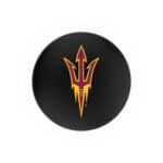 Arizona State University 25-Inch Swivel Backless Counter Stool w/ Black Wrinkle Finish, Single-Ring Base, 2-Inch Black Wrinkle Ring, 2.5-Inch Cushion Seat (Pitchfork Logo)