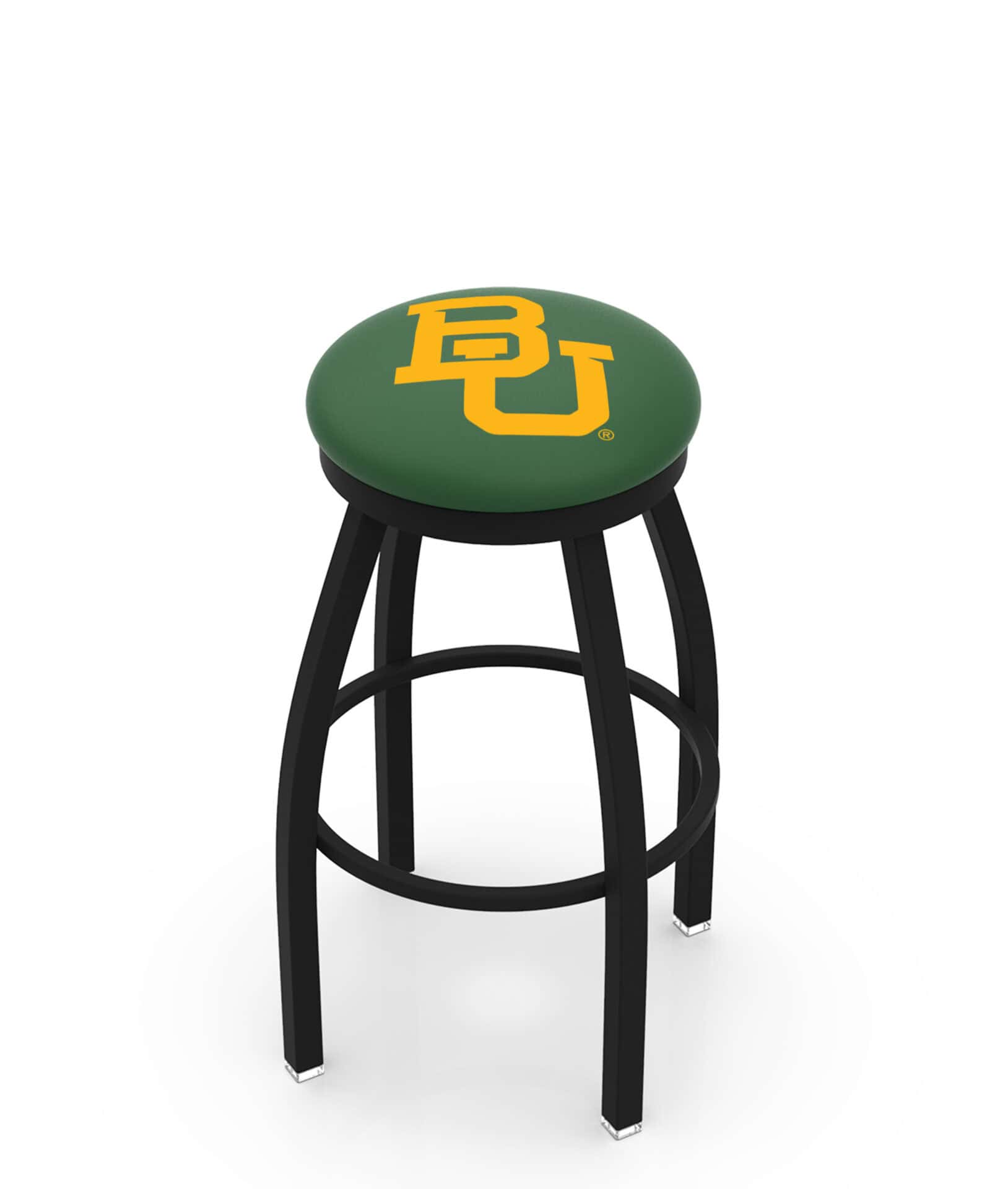 Baylor University 25-Inch Swivel Backless Counter Stool w/ Black Wrinkle Finish, Single-Ring Base, 2-Inch Black Wrinkle Ring, 2.5-Inch Cushion Seat 1 Baylor University 25-Inch Swivel Backless Counter Stool w/ Black Wrinkle Finish, Single-Ring Base, 2-Inch Black Wrinkle Ring, 2.5-Inch Cushion Seat