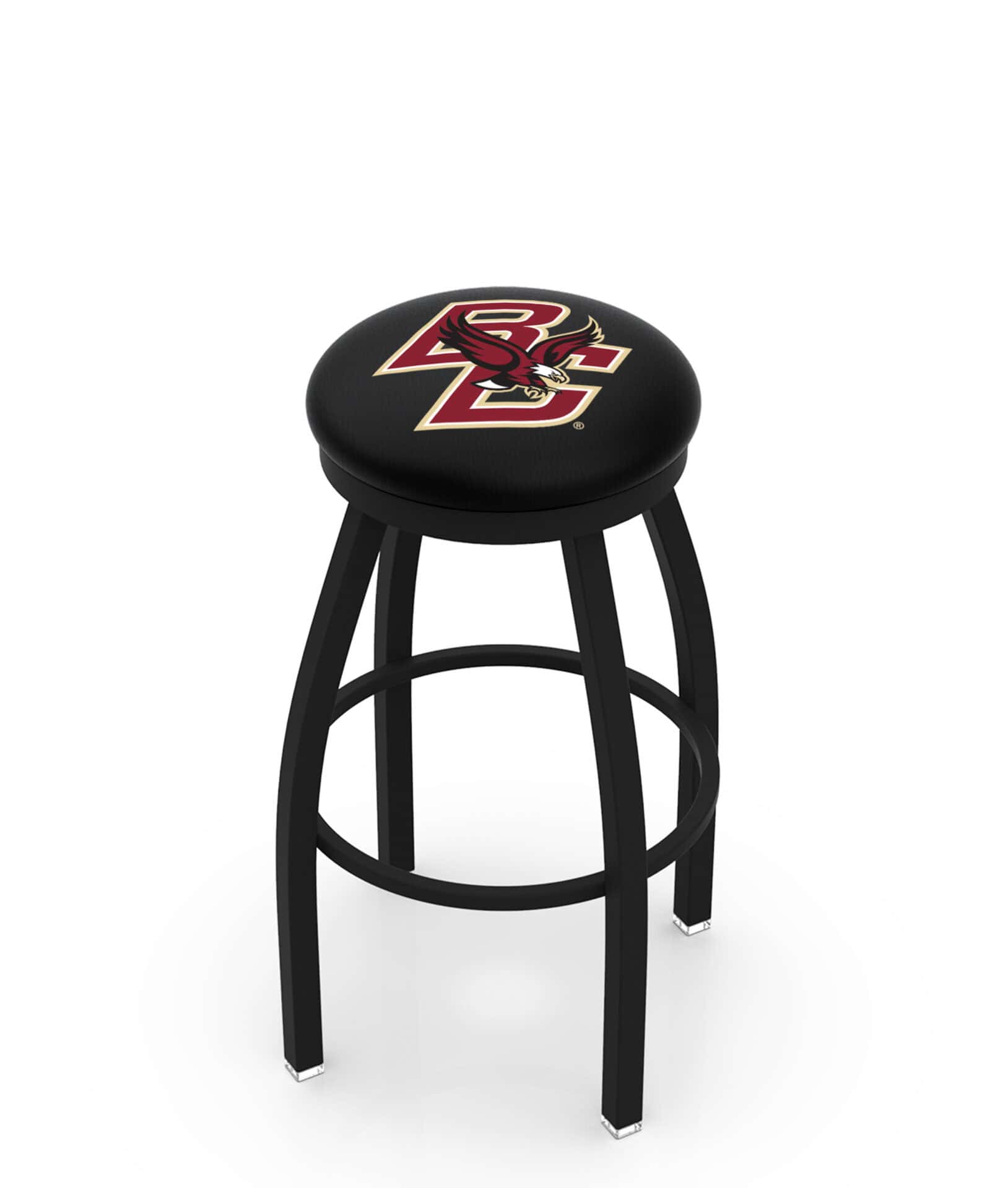 Boston College 25-Inch Swivel Backless Counter Stool w/ Black Wrinkle Finish, Single-Ring Base, 2-Inch Black Wrinkle Ring, 2.5-Inch Cushion Seat 1 Boston College 25-Inch Swivel Backless Counter Stool w/ Black Wrinkle Finish, Single-Ring Base, 2-Inch Black Wrinkle Ring, 2.5-Inch Cushion Seat