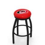 Carolina Hurricanes 36-Inch Swivel Backless Extra Tall Bar Stool w/ Black Wrinkle Finish, Single-Ring Base, 2-Inch Black Wrinkle Ring, 2.5-Inch Cushion Seat 3 Carolina Hurricanes 36-Inch Swivel Backless Extra Tall Bar Stool w/ Black Wrinkle Finish, Single-Ring Base, 2-Inch Black Wrinkle Ring, 2.5-Inch Cushion Seat