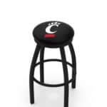 University of Cincinnati 36-Inch Swivel Backless Extra Tall Bar Stool w/ Black Wrinkle Finish, Single-Ring Base, 2-Inch Black Wrinkle Ring, 2.5-Inch Cushion Seat 3 University of Cincinnati 36-Inch Swivel Backless Extra Tall Bar Stool w/ Black Wrinkle Finish, Single-Ring Base, 2-Inch Black Wrinkle Ring, 2.5-Inch Cushion Seat