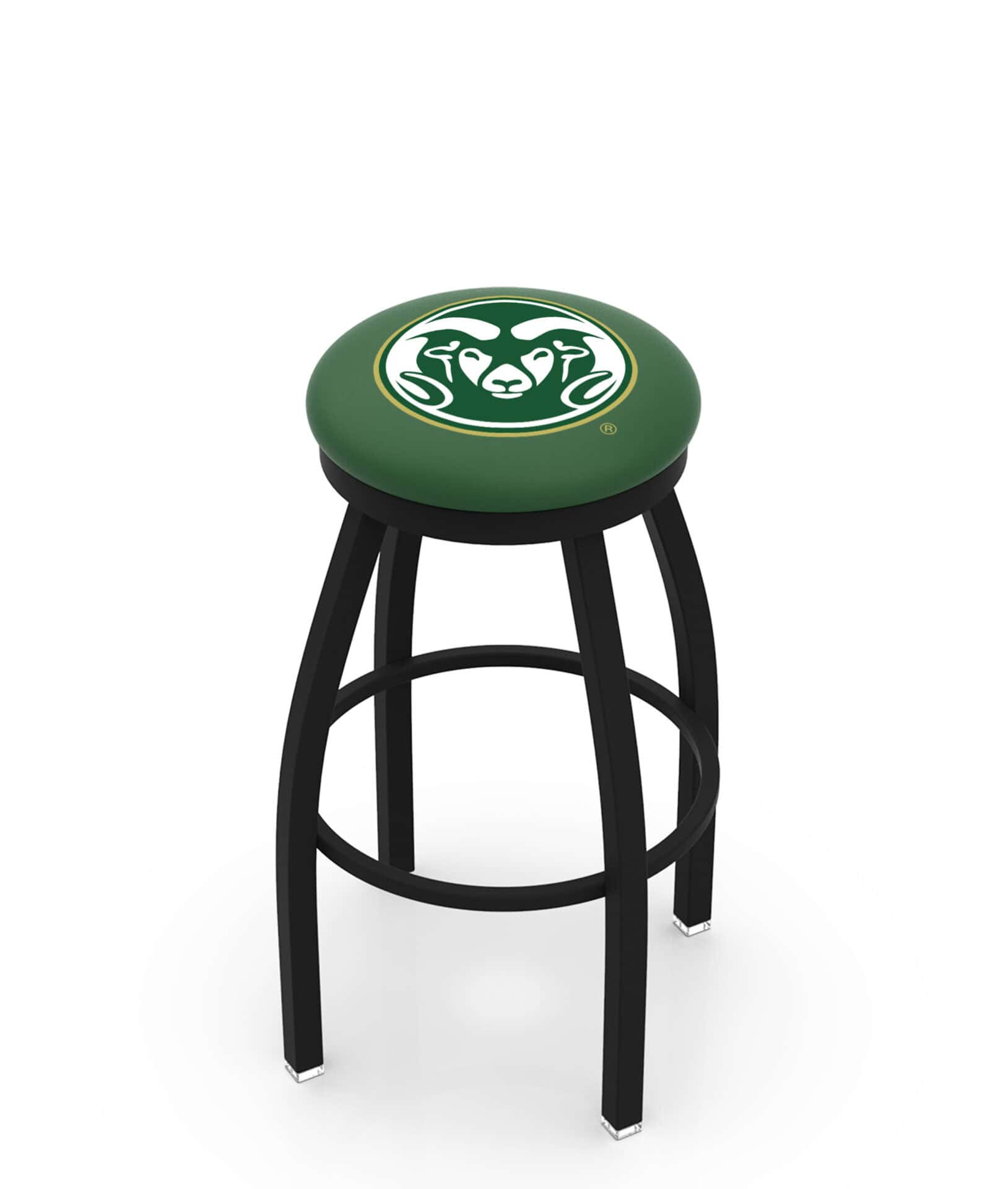 Colorado State University 36-Inch Swivel Backless Extra Tall Bar Stool w/ Black Wrinkle Finish, Single-Ring Base, 2-Inch Black Wrinkle Ring, 2.5-Inch Cushion Seat 1 Colorado State University 36-Inch Swivel Backless Extra Tall Bar Stool w/ Black Wrinkle Finish, Single-Ring Base, 2-Inch Black Wrinkle Ring, 2.5-Inch Cushion Seat