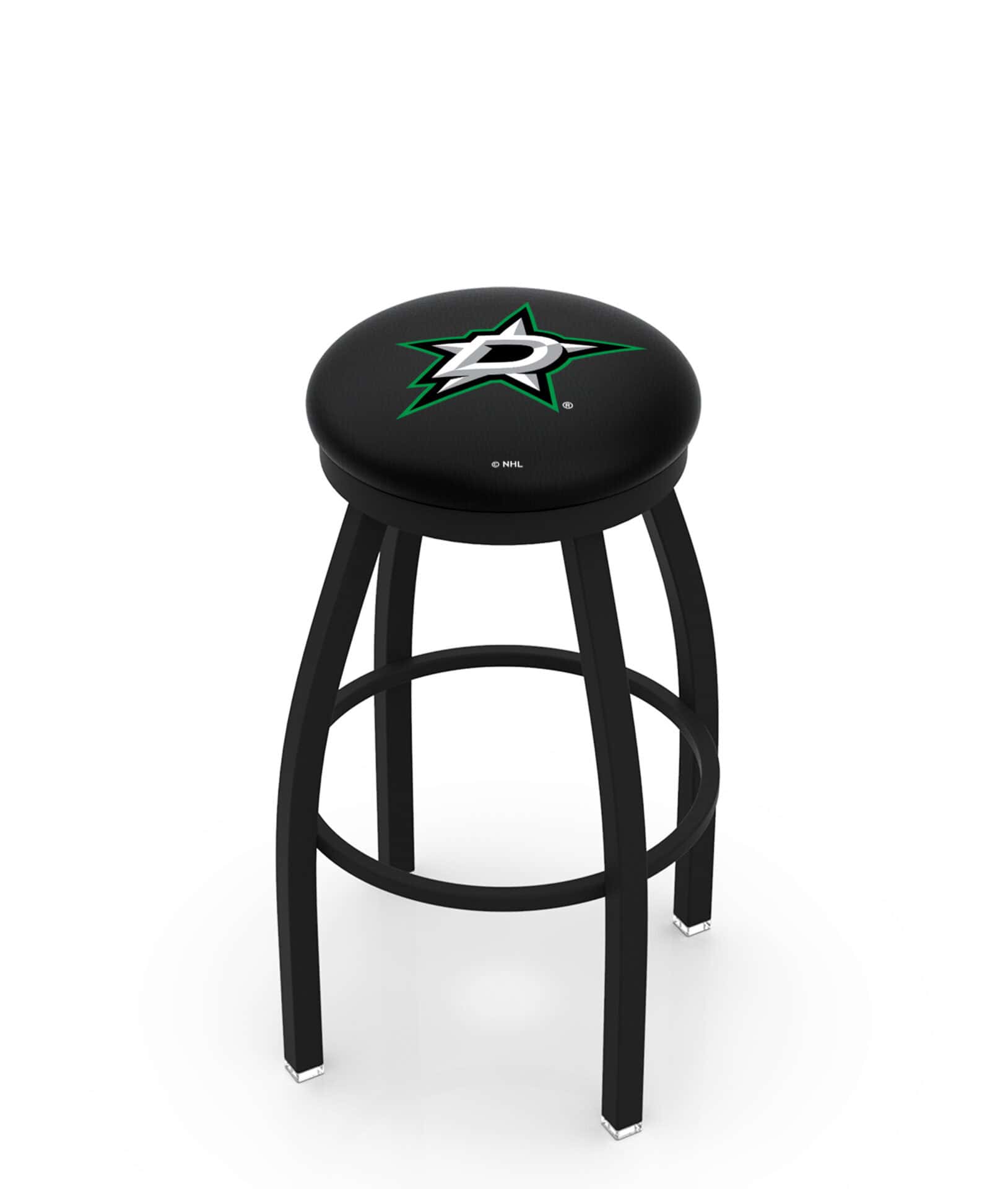 Dallas Stars 36-Inch Swivel Backless Extra Tall Bar Stool w/ Black Wrinkle Finish, Single-Ring Base, 2-Inch Black Wrinkle Ring, 2.5-Inch Cushion Seat 1 Dallas Stars 36-Inch Swivel Backless Extra Tall Bar Stool w/ Black Wrinkle Finish, Single-Ring Base, 2-Inch Black Wrinkle Ring, 2.5-Inch Cushion Seat