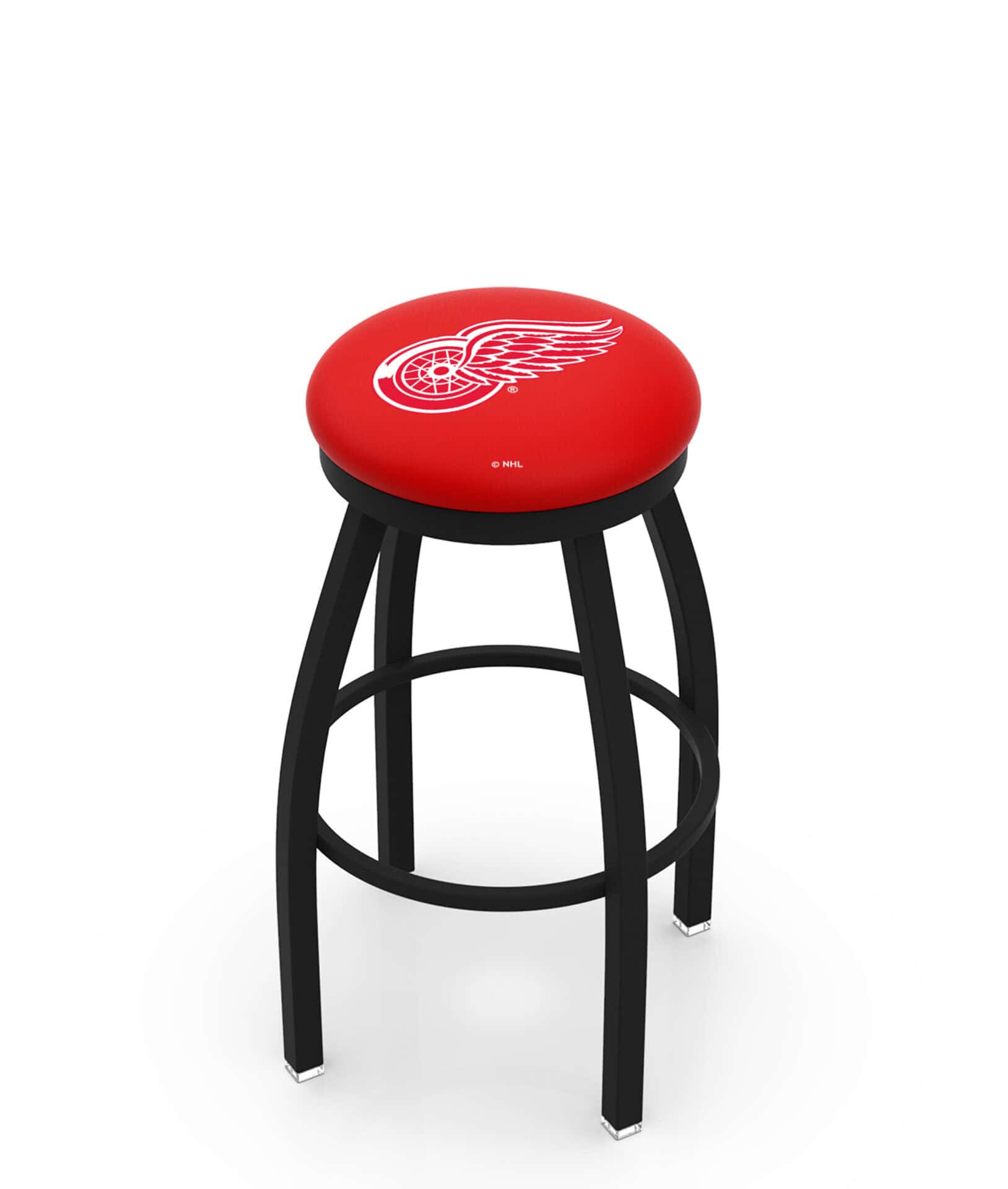 Detroit Red Wings 36-Inch Swivel Backless Extra Tall Bar Stool w/ Black Wrinkle Finish, Single-Ring Base, 2-Inch Black Wrinkle Ring, 2.5-Inch Cushion Seat 1 Detroit Red Wings 36-Inch Swivel Backless Extra Tall Bar Stool w/ Black Wrinkle Finish, Single-Ring Base, 2-Inch Black Wrinkle Ring, 2.5-Inch Cushion Seat