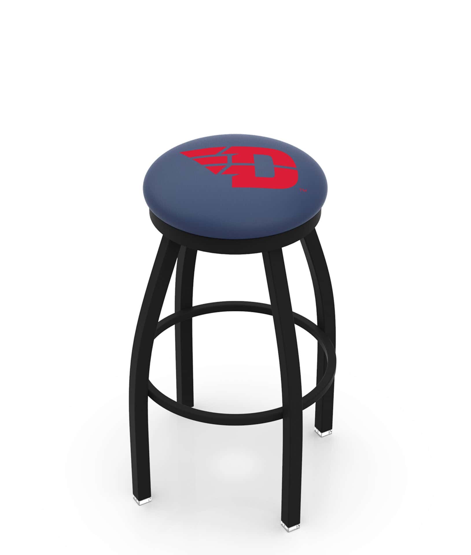 University of Dayton 36-Inch Swivel Backless Extra Tall Bar Stool w/ Black Wrinkle Finish, Single-Ring Base, 2-Inch Black Wrinkle Ring, 2.5-Inch Cushion Seat 1 University of Dayton 36-Inch Swivel Backless Extra Tall Bar Stool w/ Black Wrinkle Finish, Single-Ring Base, 2-Inch Black Wrinkle Ring, 2.5-Inch Cushion Seat