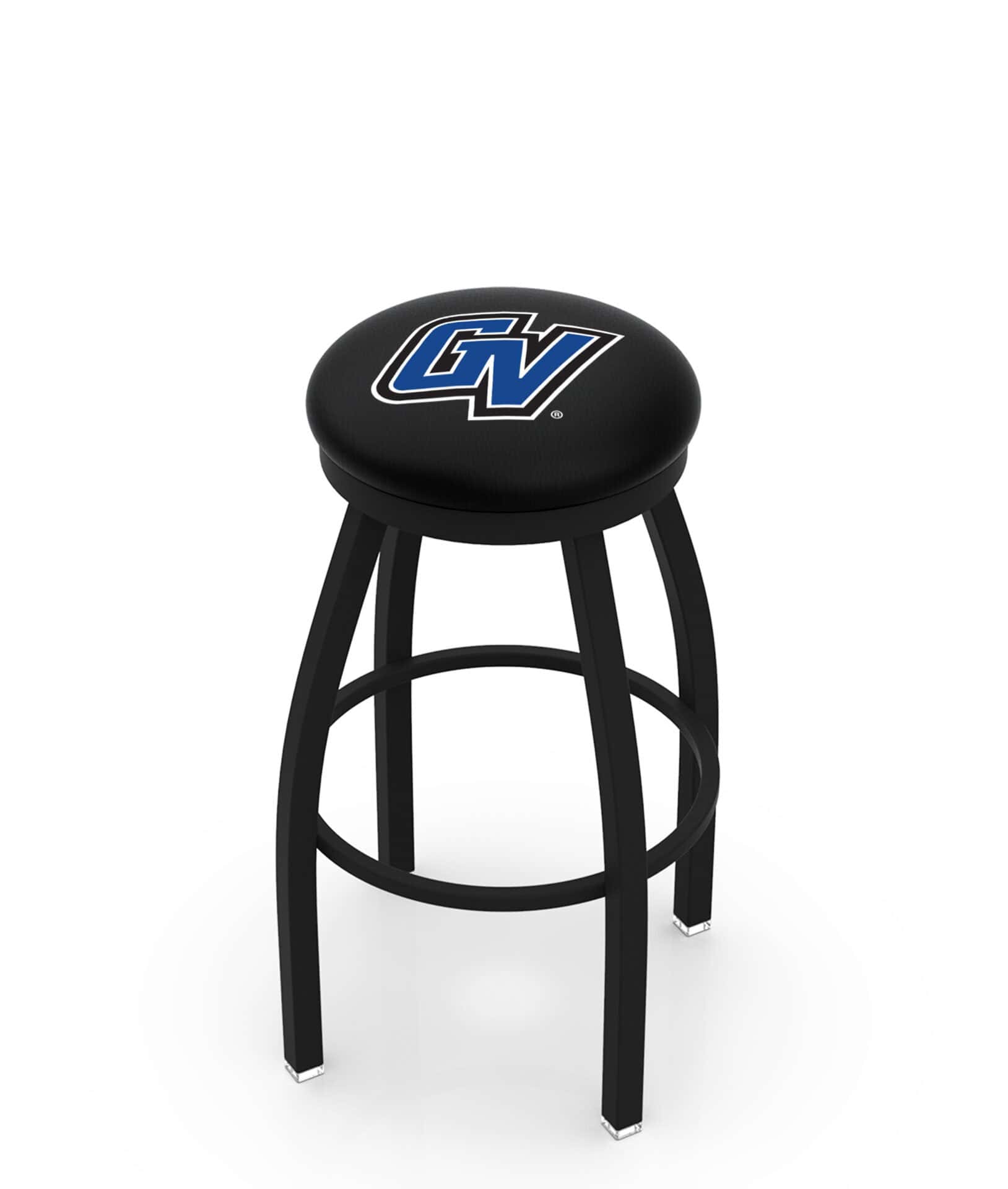 Grand Valley State University 36-Inch Swivel Backless Extra Tall Bar Stool w/ Black Wrinkle Finish, Single-Ring Base, 2-Inch Black Wrinkle Ring, 2.5-Inch Cushion Seat 1 Grand Valley State University 36-Inch Swivel Backless Extra Tall Bar Stool w/ Black Wrinkle Finish, Single-Ring Base, 2-Inch Black Wrinkle Ring, 2.5-Inch Cushion Seat