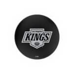 Los Angeles Kings 36-Inch Swivel Backless Extra Tall Bar Stool w/ Black Wrinkle Finish, Single-Ring Base, 2-Inch Black Wrinkle Ring, 2.5-Inch Cushion Seat