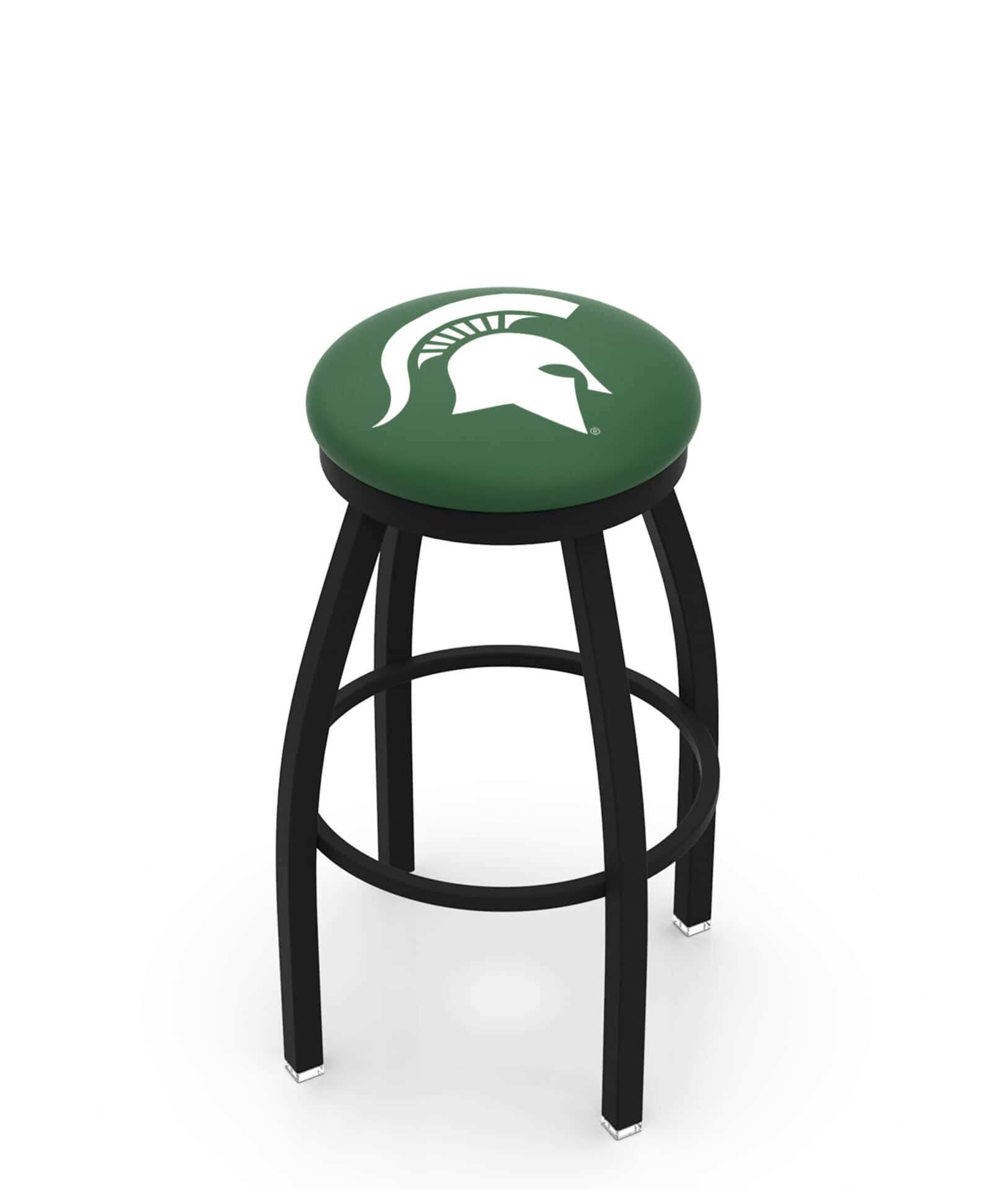 Michigan State University 36-Inch Swivel Backless Extra Tall Bar Stool w/ Black Wrinkle Finish, Single-Ring Base, 2-Inch Black Wrinkle Ring, 2.5-Inch Cushion Seat 1 Michigan State University 36-Inch Swivel Backless Extra Tall Bar Stool w/ Black Wrinkle Finish, Single-Ring Base, 2-Inch Black Wrinkle Ring, 2.5-Inch Cushion Seat