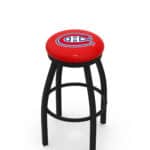 Montreal Canadiens 36-Inch Swivel Backless Extra Tall Bar Stool w/ Black Wrinkle Finish, Single-Ring Base, 2-Inch Black Wrinkle Ring, 2.5-Inch Cushion Seat 3 Montreal Canadiens 36-Inch Swivel Backless Extra Tall Bar Stool w/ Black Wrinkle Finish, Single-Ring Base, 2-Inch Black Wrinkle Ring, 2.5-Inch Cushion Seat