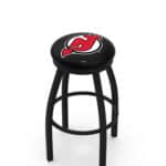 New Jersey Devils 36-Inch Swivel Backless Extra Tall Bar Stool w/ Black Wrinkle Finish, Single-Ring Base, 2-Inch Black Wrinkle Ring, 2.5-Inch Cushion Seat 3 New Jersey Devils 36-Inch Swivel Backless Extra Tall Bar Stool w/ Black Wrinkle Finish, Single-Ring Base, 2-Inch Black Wrinkle Ring, 2.5-Inch Cushion Seat