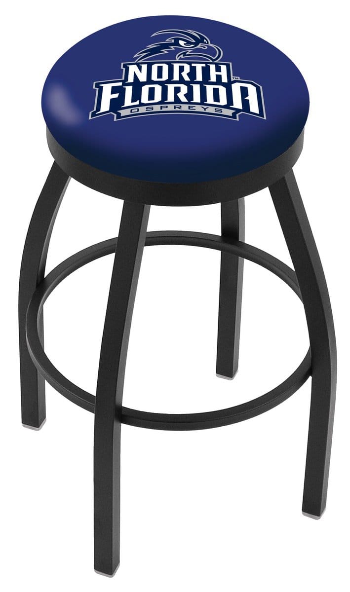 University of North Florida 36-Inch Swivel Backless Extra Tall Bar Stool w/ Black Wrinkle Finish, Single-Ring Base, 2-Inch Black Wrinkle Ring, 2.5-Inch Cushion Seat 1 University of North Florida 36-Inch Swivel Backless Extra Tall Bar Stool w/ Black Wrinkle Finish, Single-Ring Base, 2-Inch Black Wrinkle Ring, 2.5-Inch Cushion Seat